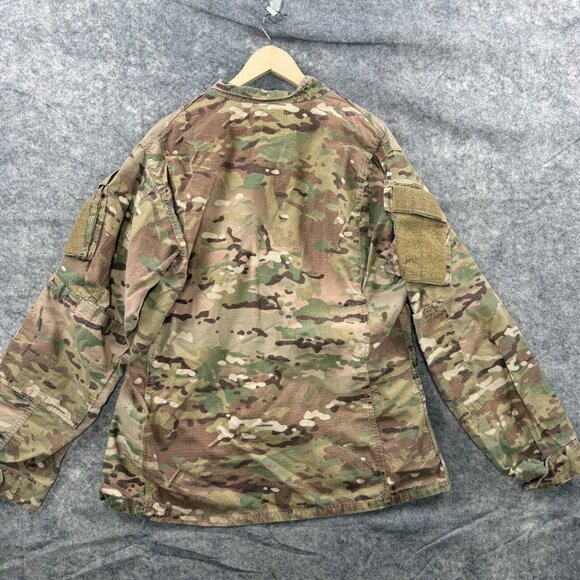 Army Combat Uniform Coat Mens L Jacket Brown Green Camo FR Flame Resistant - Picture 2 of 11